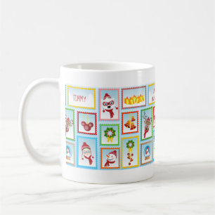 Mug Collection Timbres de Noël Café personnalisable