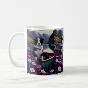 Mug Collie frontalier sur une pagaie : une aventure Pi