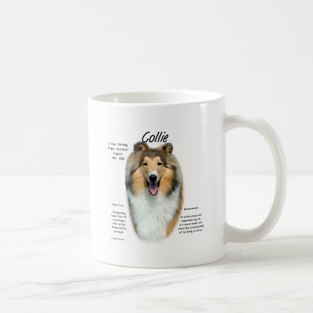 Mug Collie (sable brut) Historique Conception (Droite)