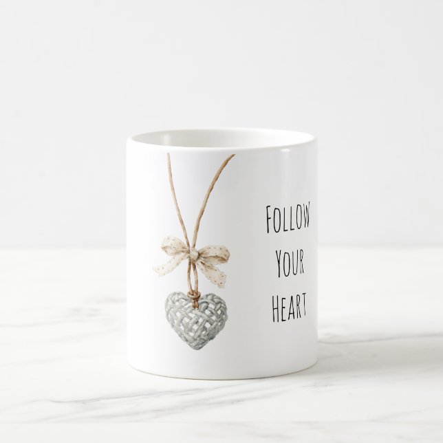 Mug Collier Coeur Crème Nœud (Centre)