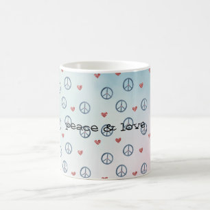 Mug Collier de paix Aqua Pink Yellow Tie Dye