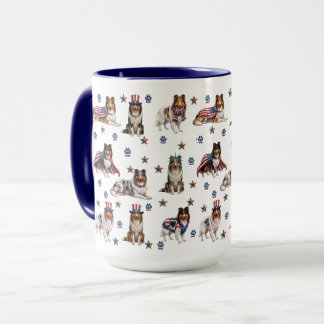 Mug Collies Rough patriotiques