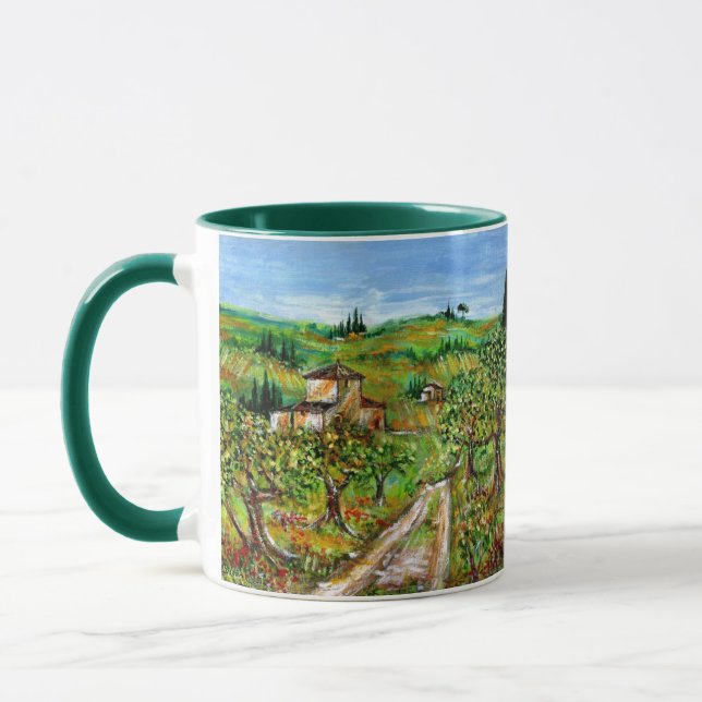MUG COLLINES VERTES ET OLIVIERS PAYSAGE TOSCANE (Gauche)
