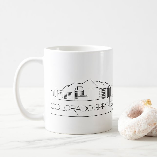 Mug Colorado Springs a stylisé l'horizon (Avec donut)