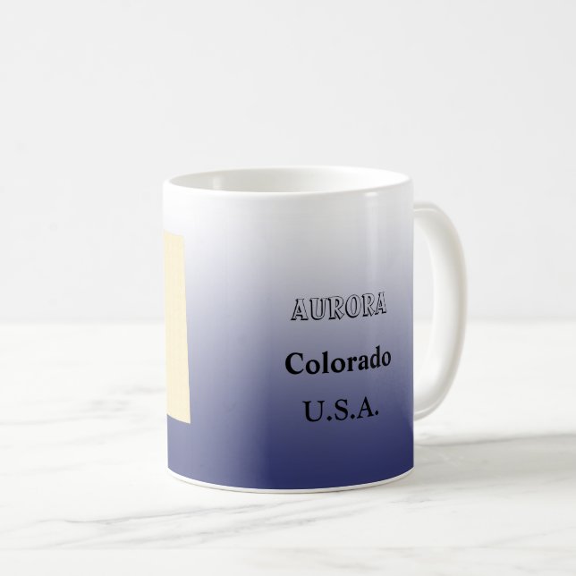 Mug - Colorado State Map with City (Front Right)
