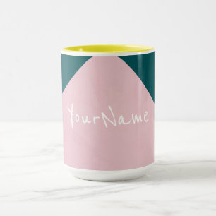 Mug Colorblock rose et peacock bleu rétro