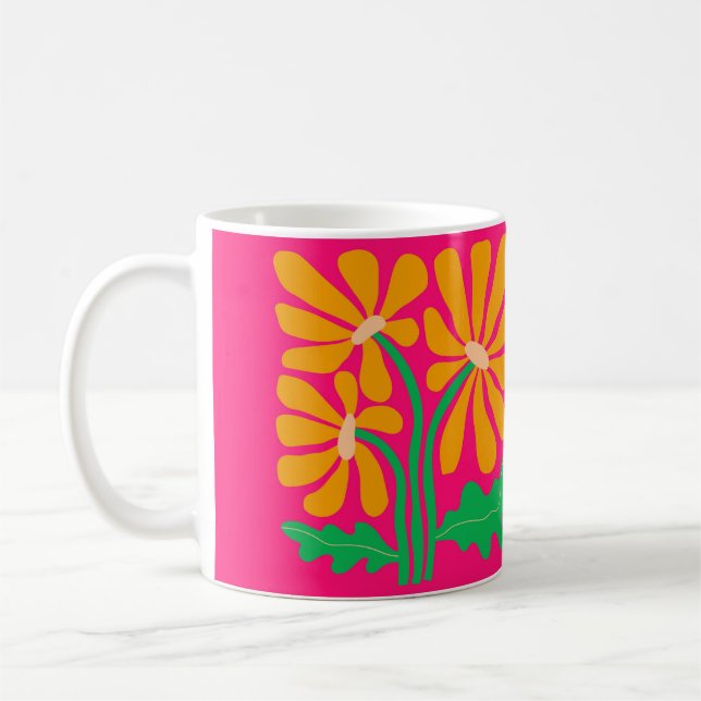 Mug coloré à fleur rétro (Gauche)