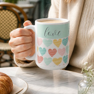 Mug Coloré Amour et Cœurs