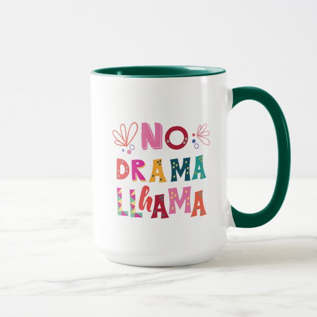 Mug Coloré aucun lama de drame (Droite)