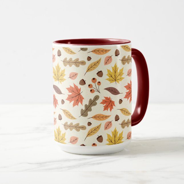 Mug Coloré Feuille d'automne Motif (Devant droit)