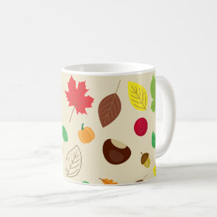 Mug Coloré Feuilles d'automne Berries Citrouille Motif