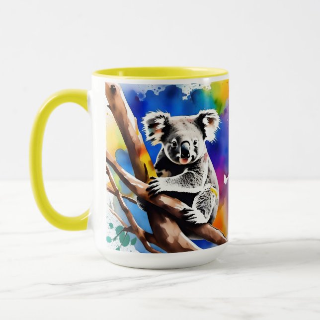 Mug Coloré Koala Bear Aquarelle Splash, (Gauche)