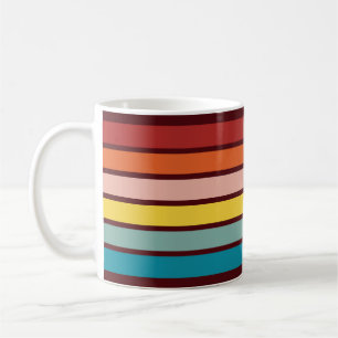 Mug Coloré les années 70 80s Retro Racing Stripes