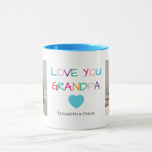 Mug Coloré "Love You Grandpa" Texte et photo personnal