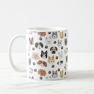 Mug Coloré mignon Chiens amusants et Chien Paw Motif