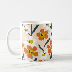 Mug Coloré, motif floral vintage.