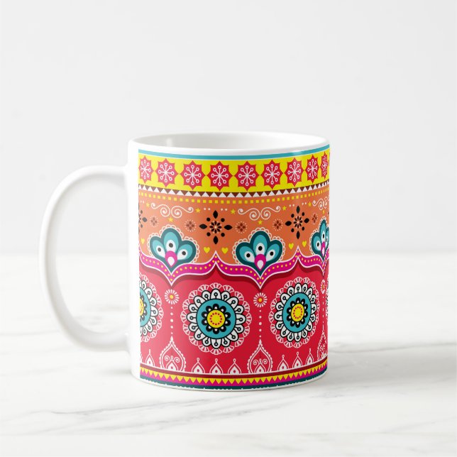 Mug Coloré tribal ethnique sans couture motif (Gauche)