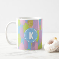 Colorful Abstrait Brushstrokies Motif Monogramme