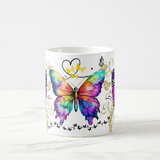 Mug Colorful Butterfly Art with Vibrant Wing nature