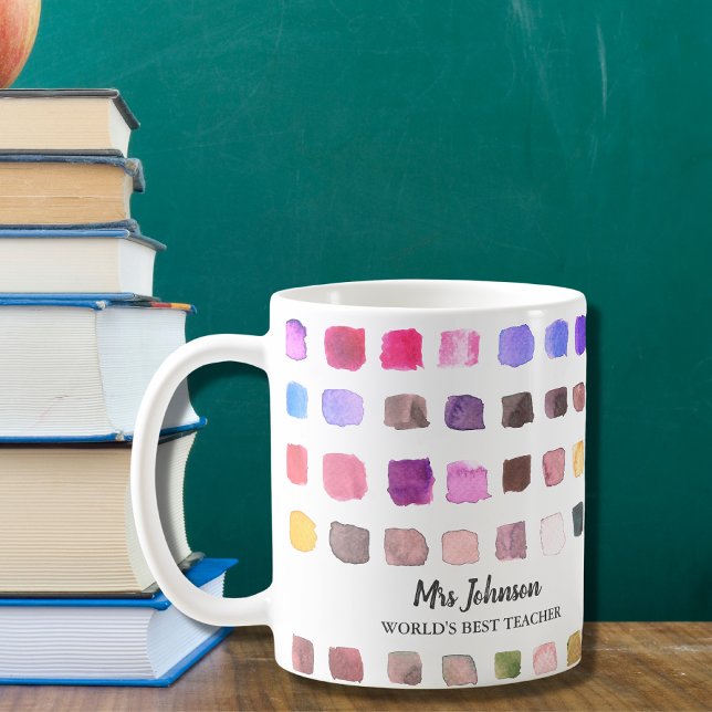 Mug Colorful de l'enseignant personnalisé (Créateur téléchargé)