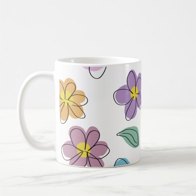 Mug Colorful floral print (Gauche)