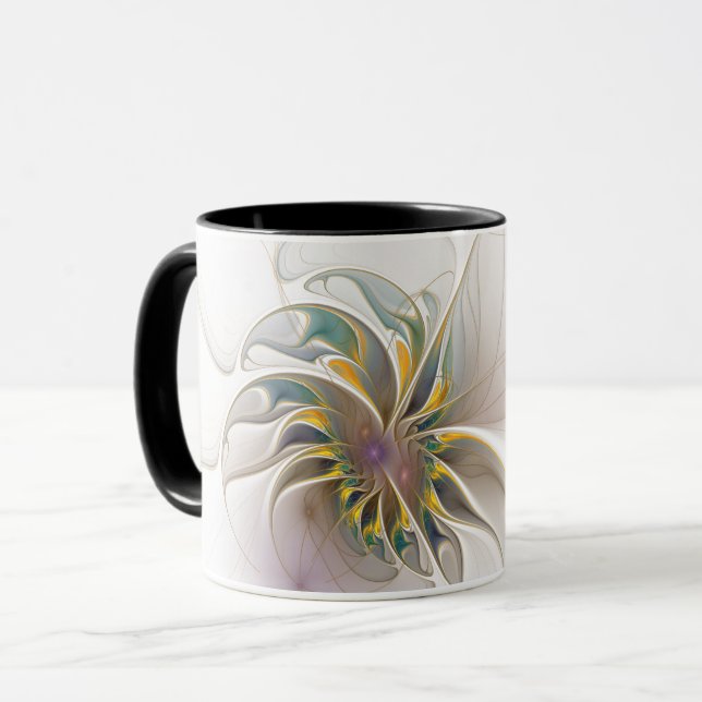Mug Colorful fractal ornament. Flower art (Devant gauche)