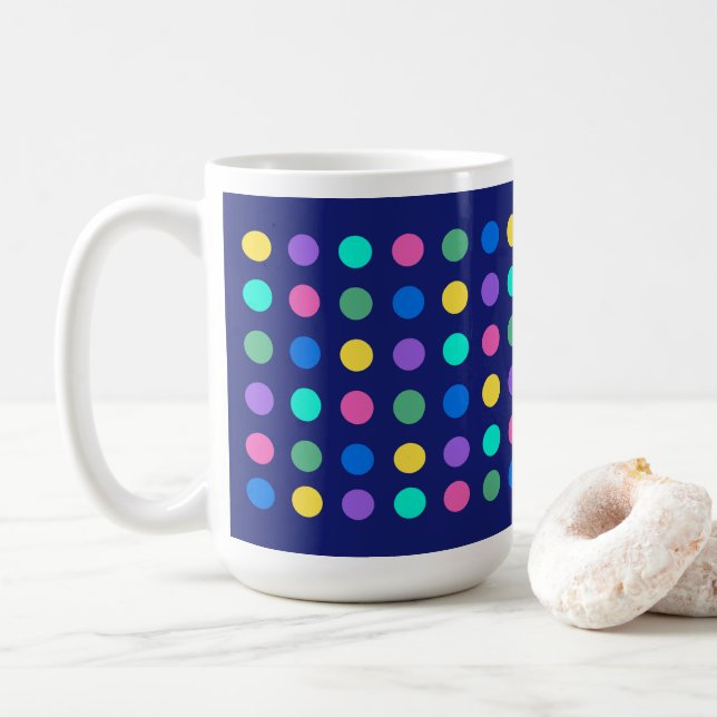 Mug Colorful Geometric Dots Drinkware Design -  (Avec donut)