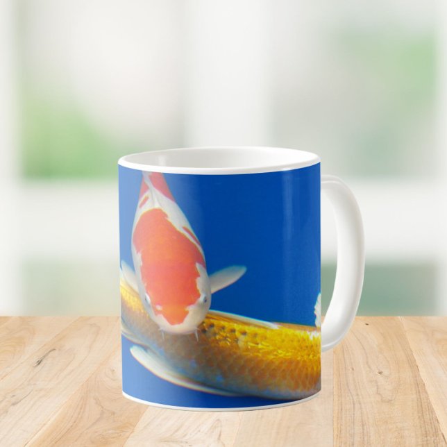 Mug Colorful Koi in Blue Pool (In Situ)