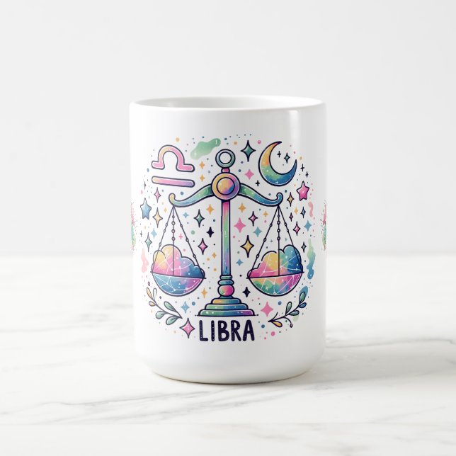 Mug Colorful Libra Scales Zodiac Astrology (Centre)