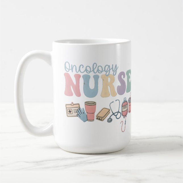 Mug Colorful Oncology Nurse Retro Aesthetic (Gauche)