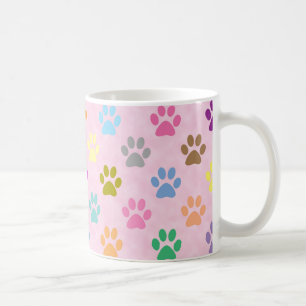 Mug Colorful puppy paw prints