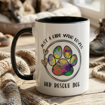 Colorful Rescue Dog Mom - Animal Lover Gift