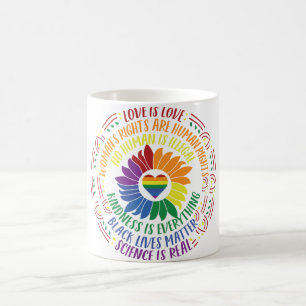 Mug Colorful Social Justice Flower Word