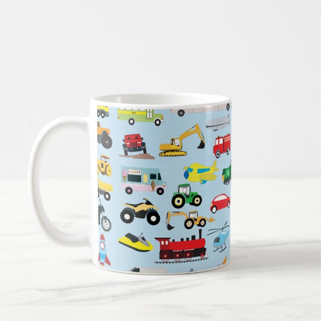 Mug Colorful Transport & Véhicules Enfants Motif (Gauche)