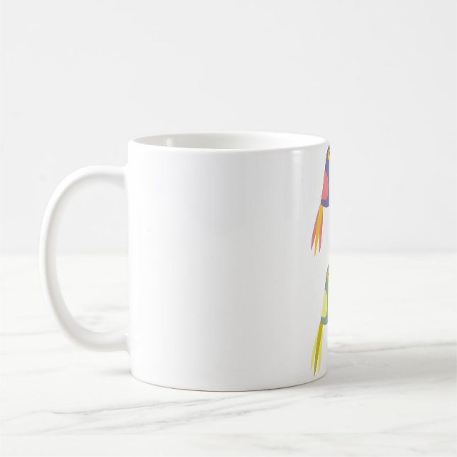 Mug Colorful tropical parrot pattern (Gauche)