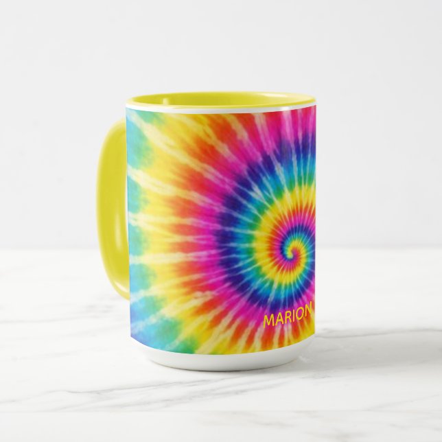 Mug Colorful Tye-Dye Custom Name Gift (Devant gauche)