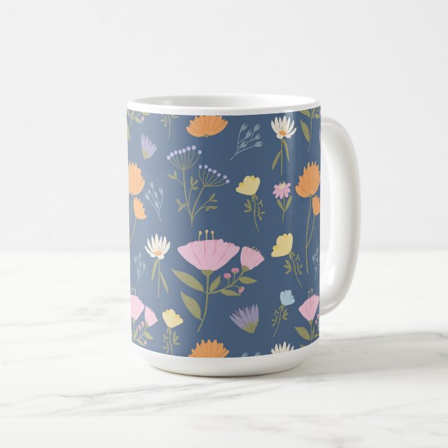 Mug Colourful meadow on blue