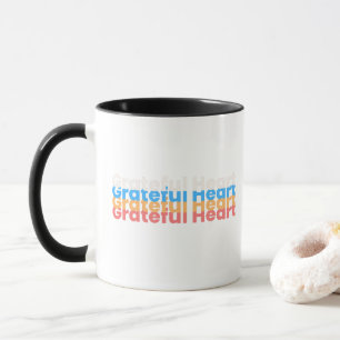 Mug Colourful Typography Greateful Heart