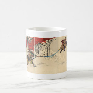 Mug Combat de samouraïs dans la neige circa 1890