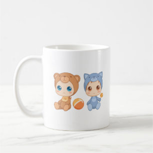 Mug Combinaison de jumeaux bébé ours chat