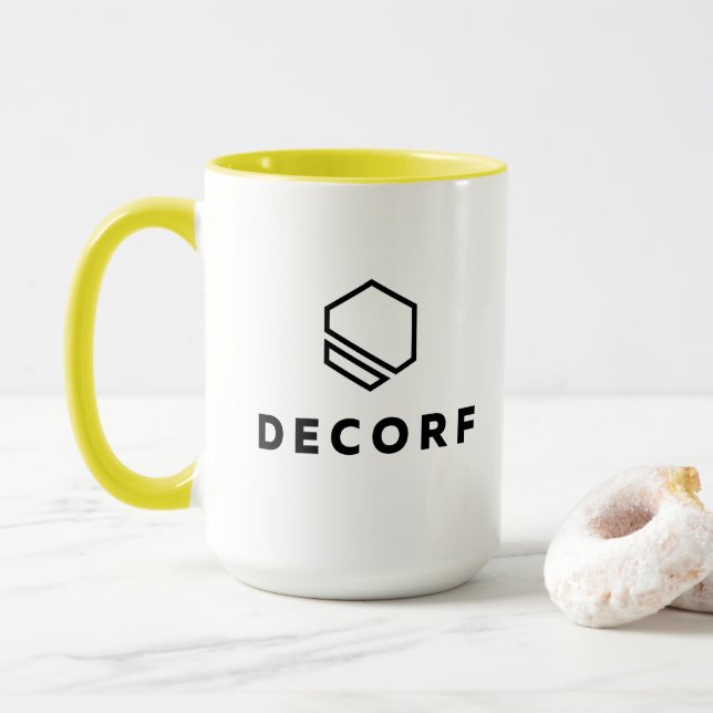 Mug combiné - 15 oz, Jaune (Avec donut)