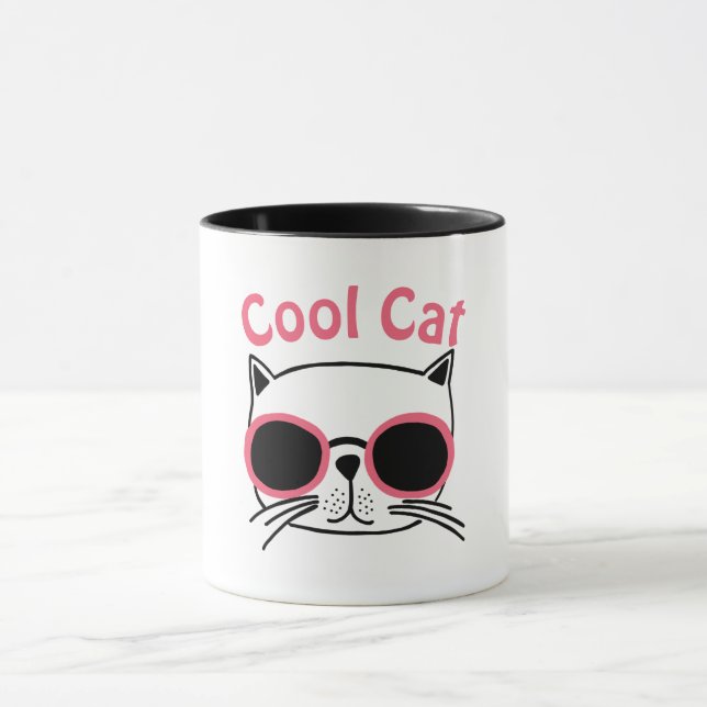 Mug combiné de chat cool (Centre)