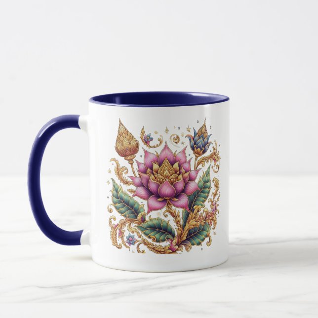 Mug Combo à fleurs Motif Thaï (Gauche)