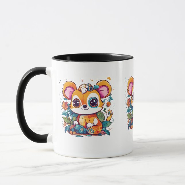 Mug combo adorable - 11 oz avec animal mignon (Gauche)