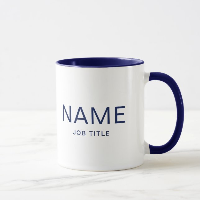Mug combo bleu marine personnalisé avec votre nom (Droite)