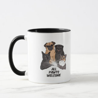 Mug Combo de bienvenue de tous les pawts, 11 oz