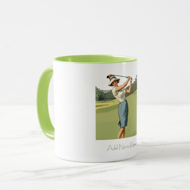 Mug Combo de Golfer Vintage personnalisé (Devant gauche)