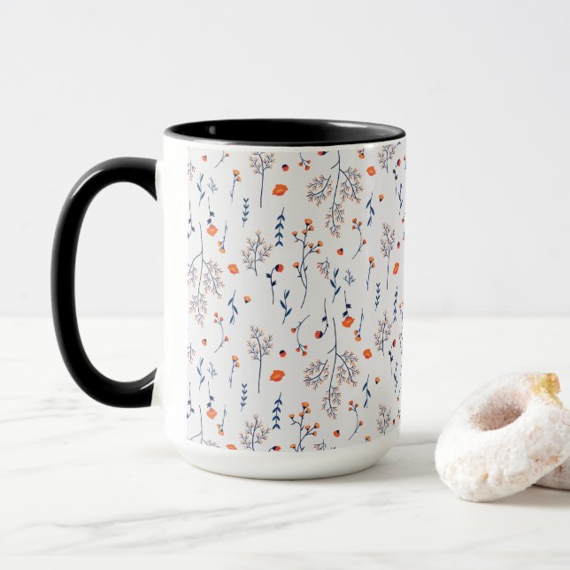Mug Combo floral de printemps Motif de fleurs (Avec donut)
