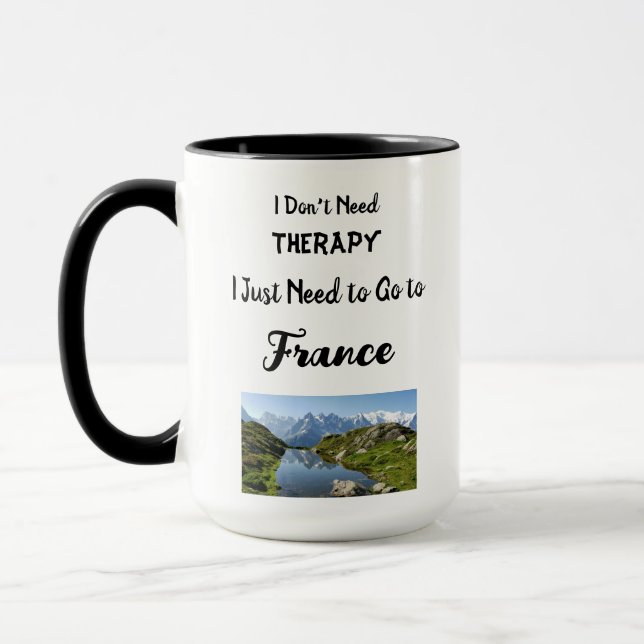 Mug Combo Mug, 15 oz Je n'ai pas besoin de thérapie (Gauche)