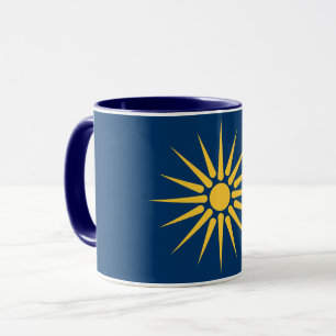 Mug Combo Noir avec drapeau de Macédoine, Grèce